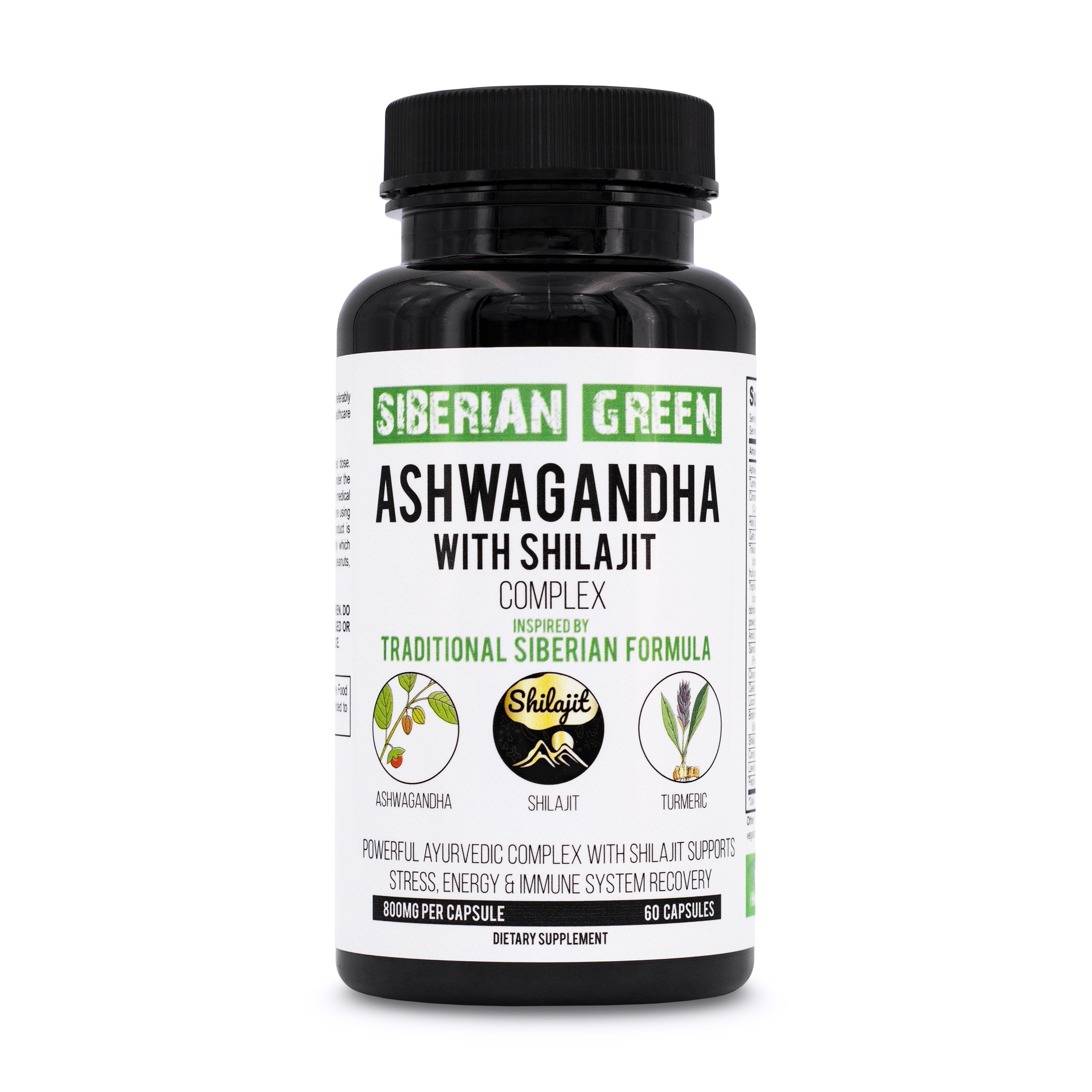 Ashwagandha with Altai Shilajit & Turmeric | Ayurvedic Herbal Complex 60 Capsules
