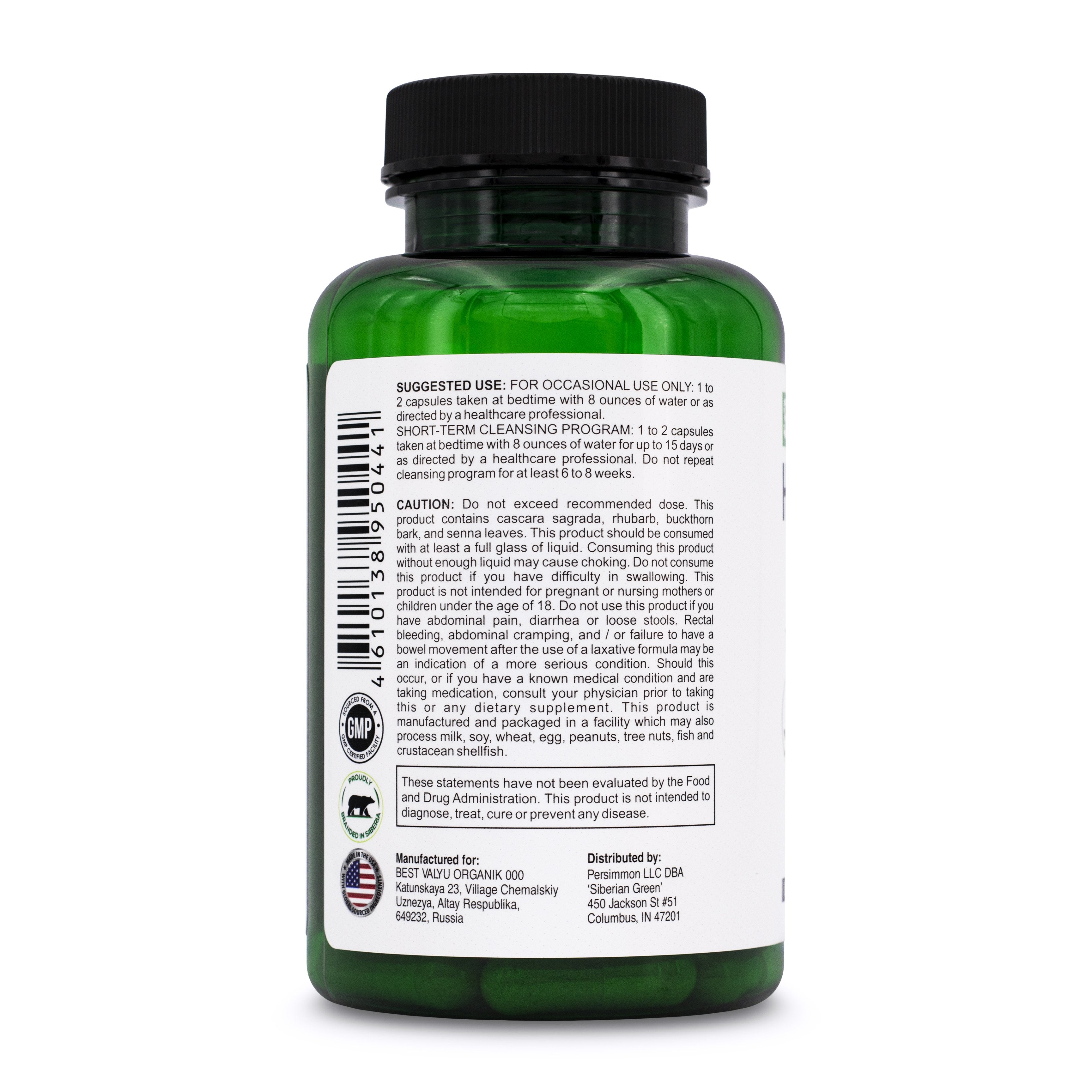 Siberian Green Herbal Colon Detox - 90 Capsules