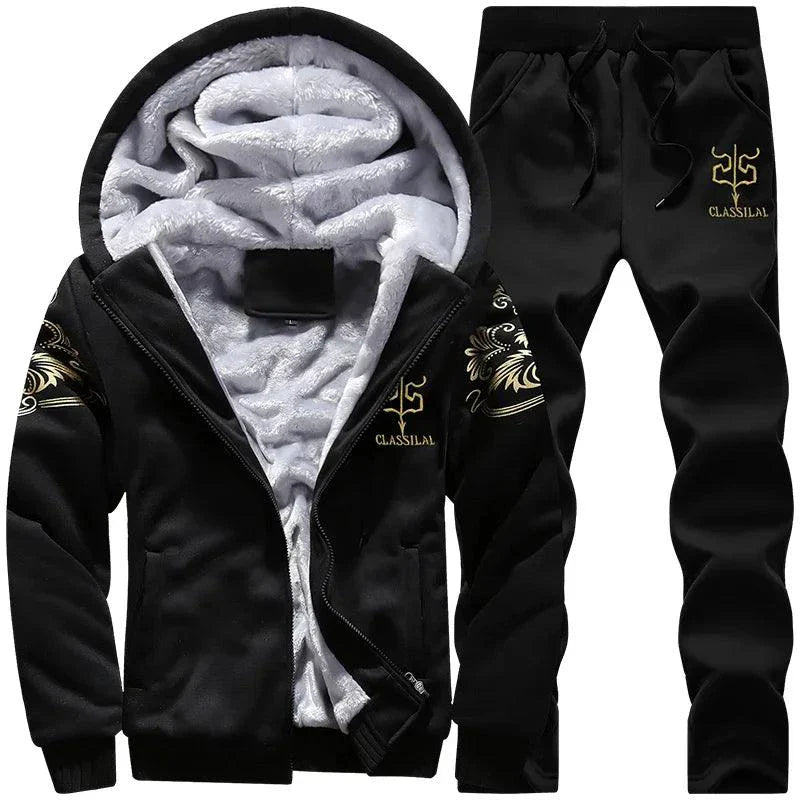 Men's Winter Sports Set: Stylish, Warm 2-Piece Ensemble for Outdoor Adventures