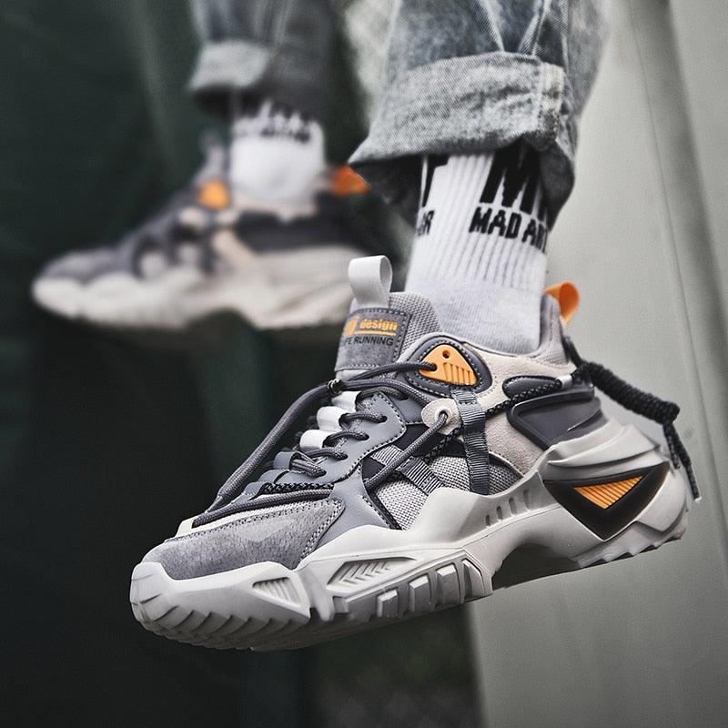 Mens Strong Casual Fashion Chunky Sneakers Height Increasing Spring Thick Sole Footwear Fashion High Quality Sneakers Slip on Walking Shoes High Top Casual Shoes For Men