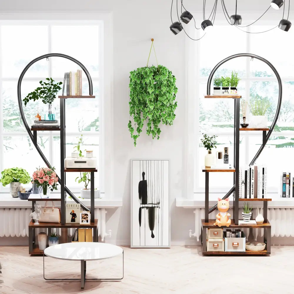 Metal Plant Stand 6-Tier Half Heart