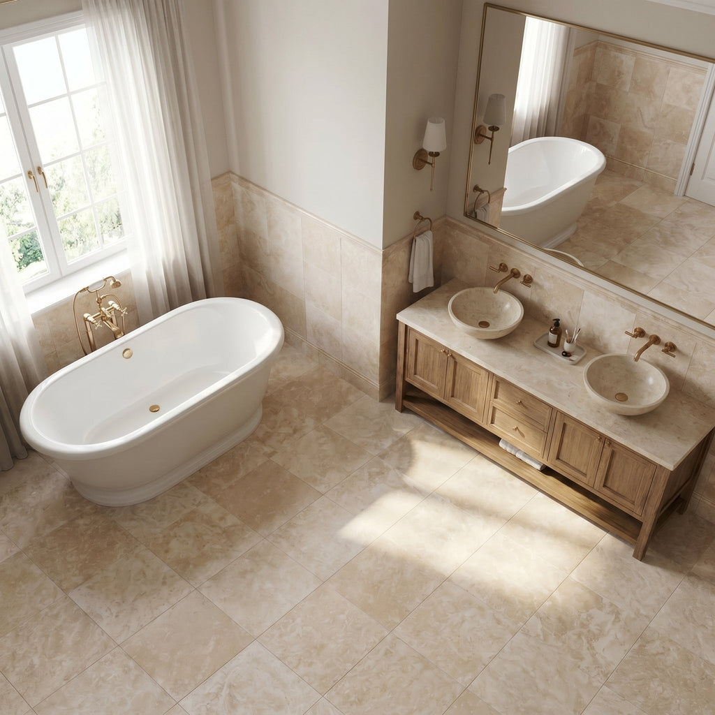 Miletos Ivory Travertine Premium Natural Stone Honed and Filled Wall and Floor Tile