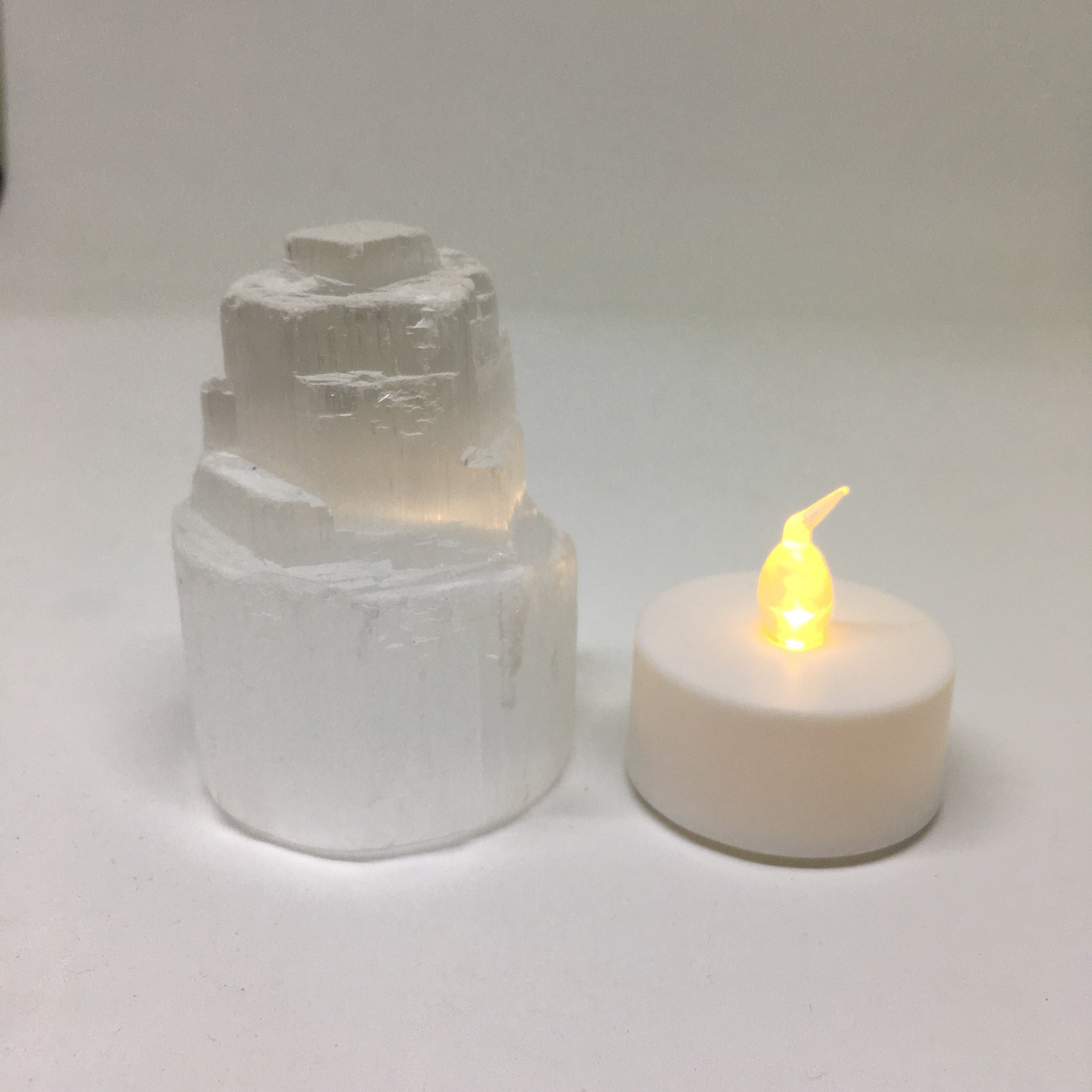 Mini Selenite Skyscraper Lamp Natural Crystal Nightlight