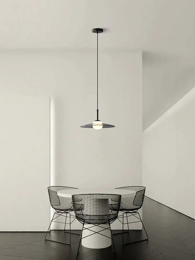Minimalist black and copper glass pendant lamp bedroom light