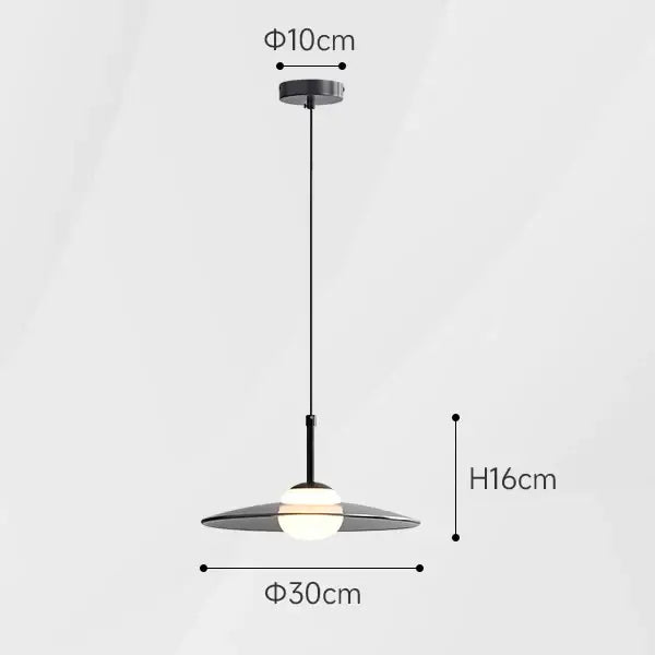 Minimalist black and copper glass pendant lamp bedroom light