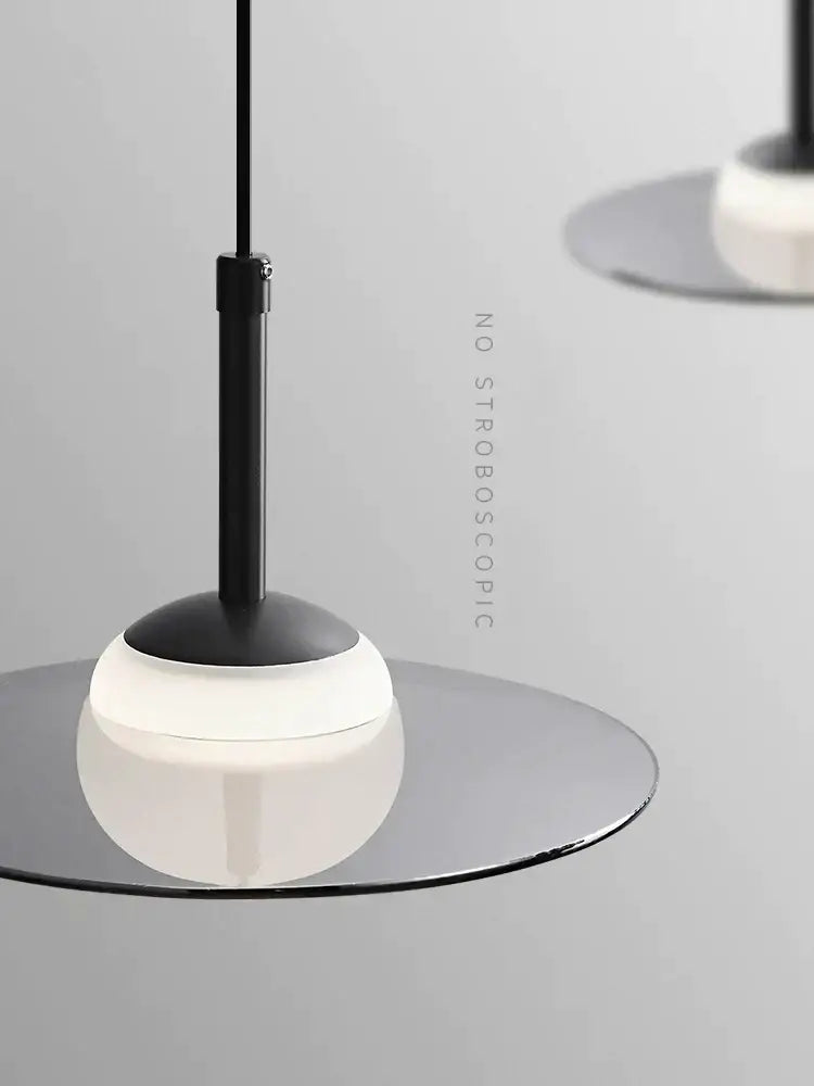 Minimalist black and copper glass pendant lamp bedroom light