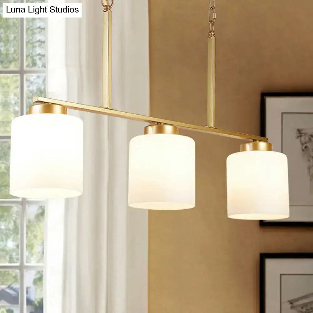 Minimalist black opal frosted glass island lighting fixture kitchen