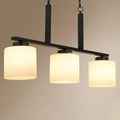 Minimalist black opal frosted glass island lighting fixture kitchen