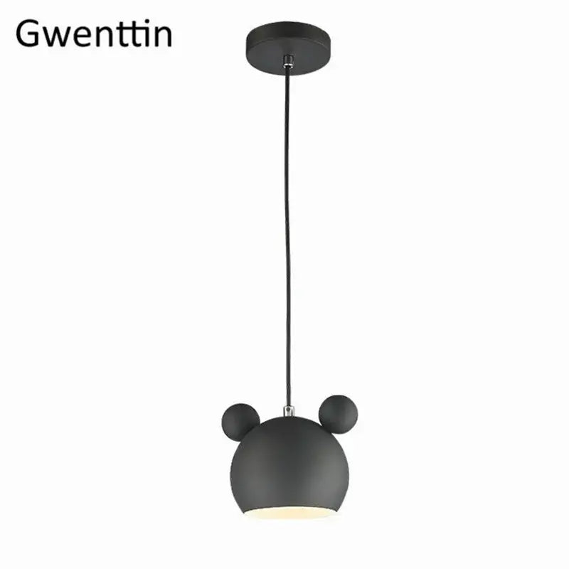Minimalist matte cartoon mouse pendant light bedroom led lamp
