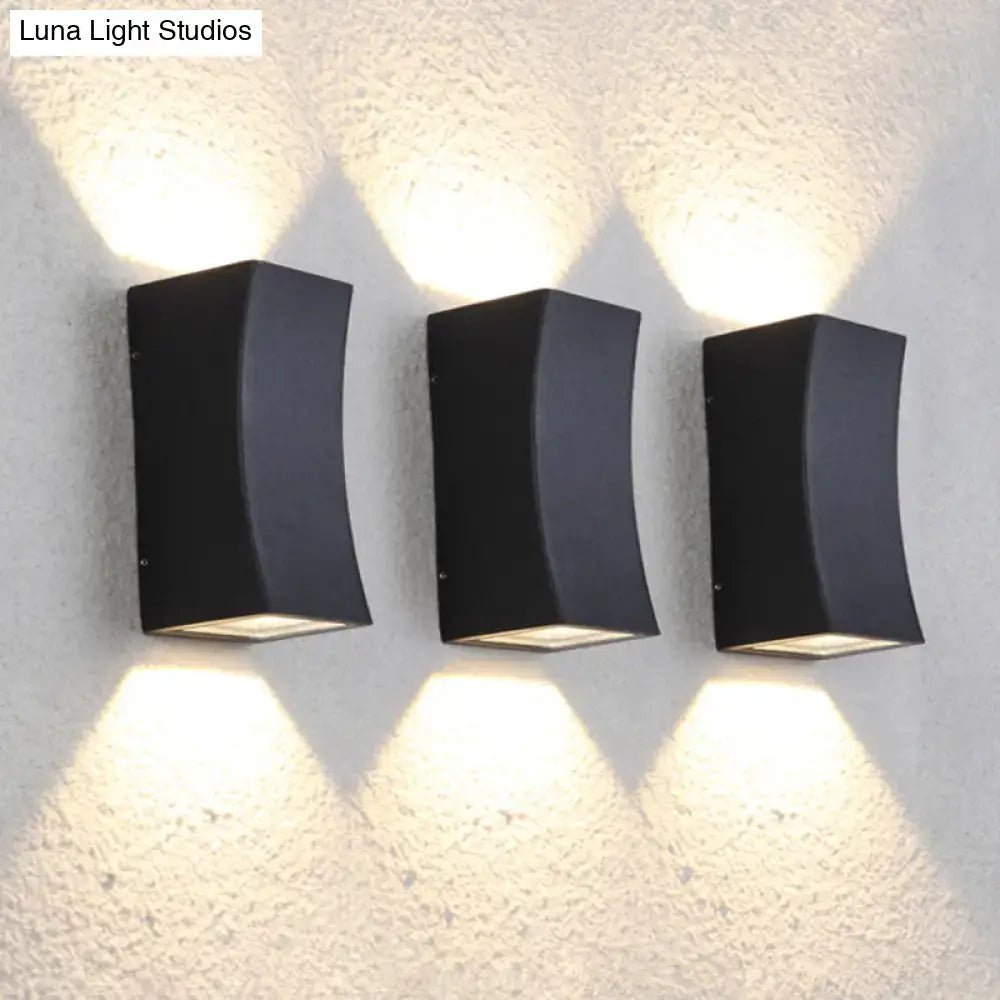 Minimalist metal black curved wall mount sconce for living room lighting