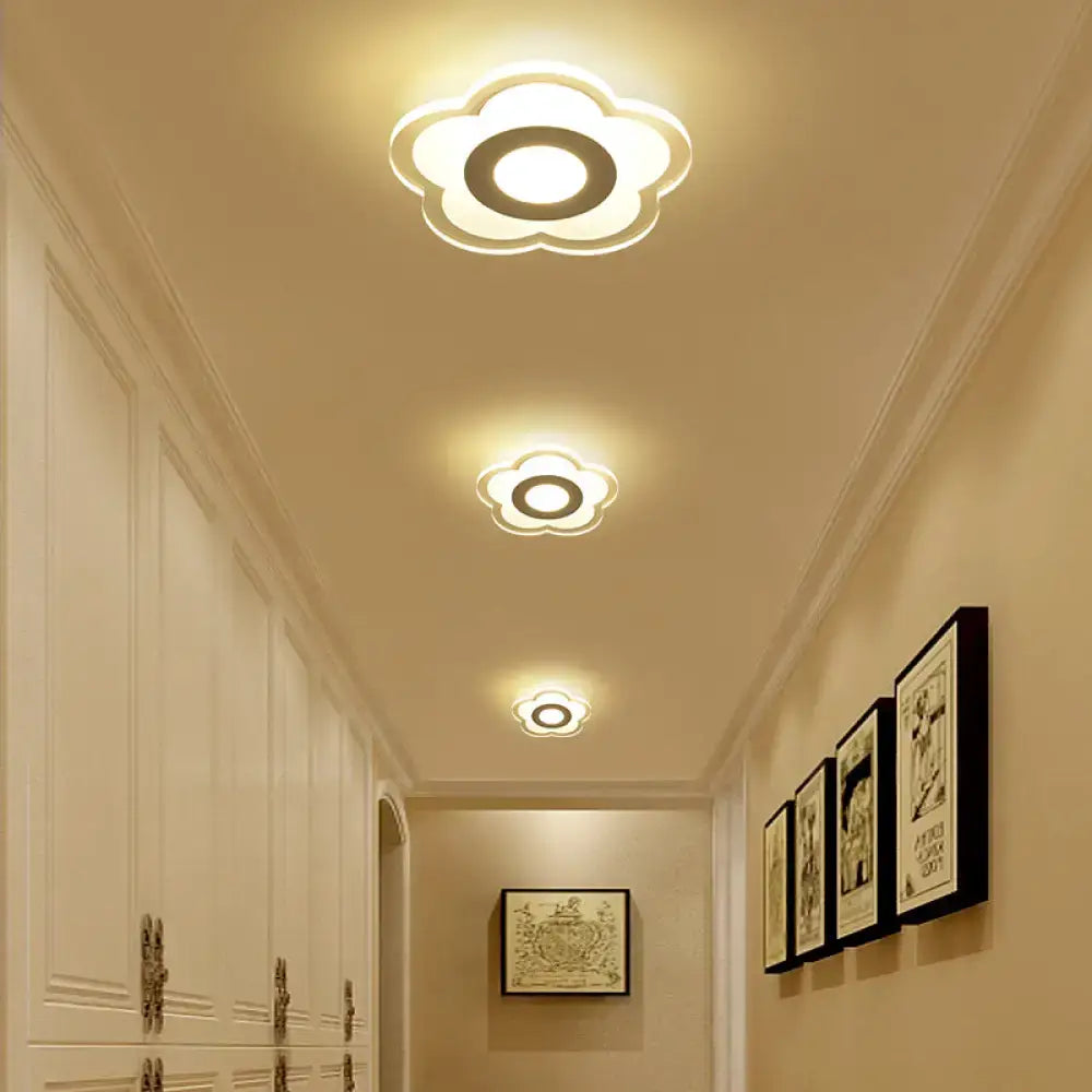 Minimalist off white square led wall lamp bedroom triangle round light