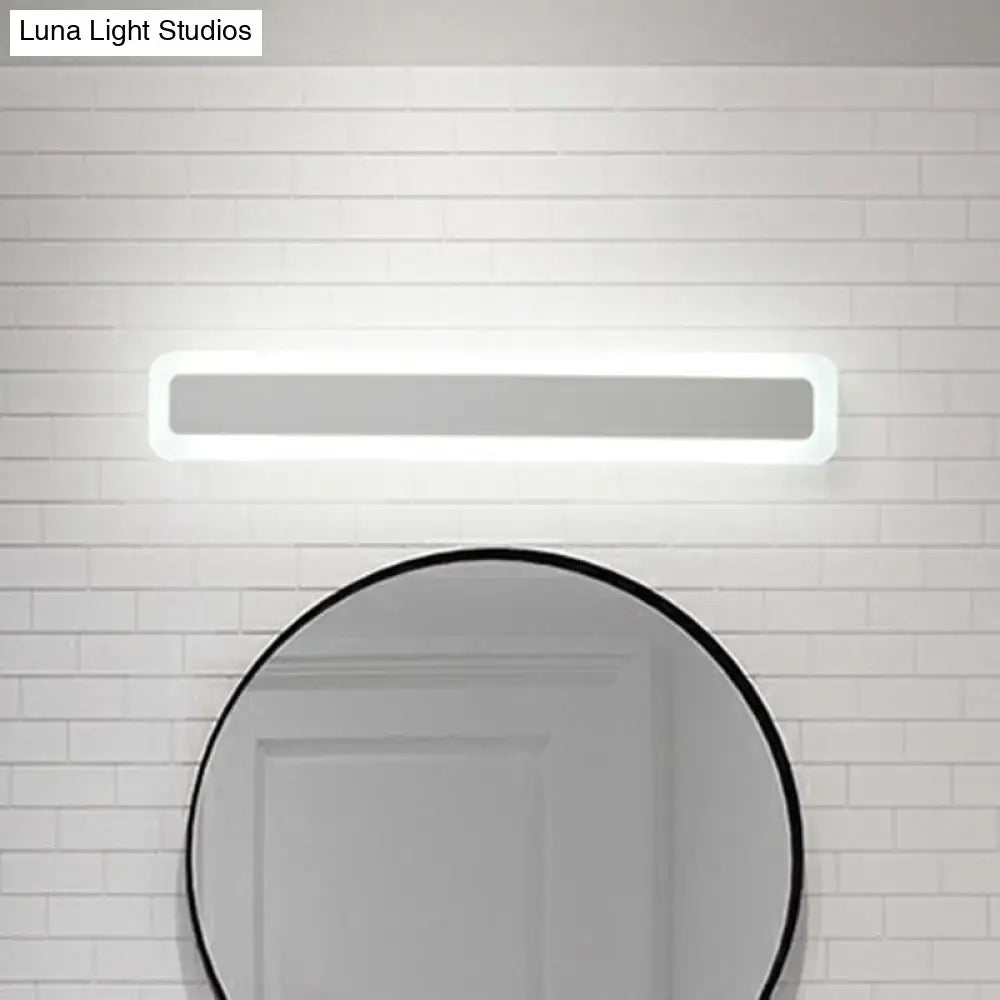 Minimalist white led vanity light bathroom wall sconce