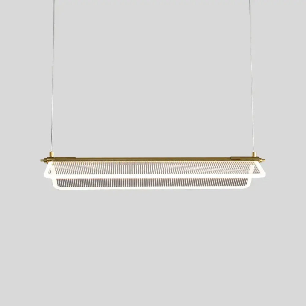 DecorBites™ Minimalistic Acrylic Dining Room Pendant Light - Folding Island Light in Gold