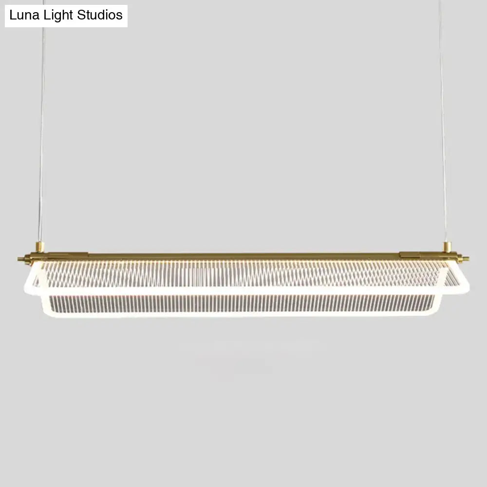 DecorBites™ Minimalistic Acrylic Dining Room Pendant Light - Folding Island Light in Gold