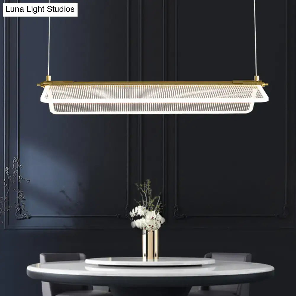 DecorBites™ Minimalistic Acrylic Dining Room Pendant Light - Folding Island Light in Gold