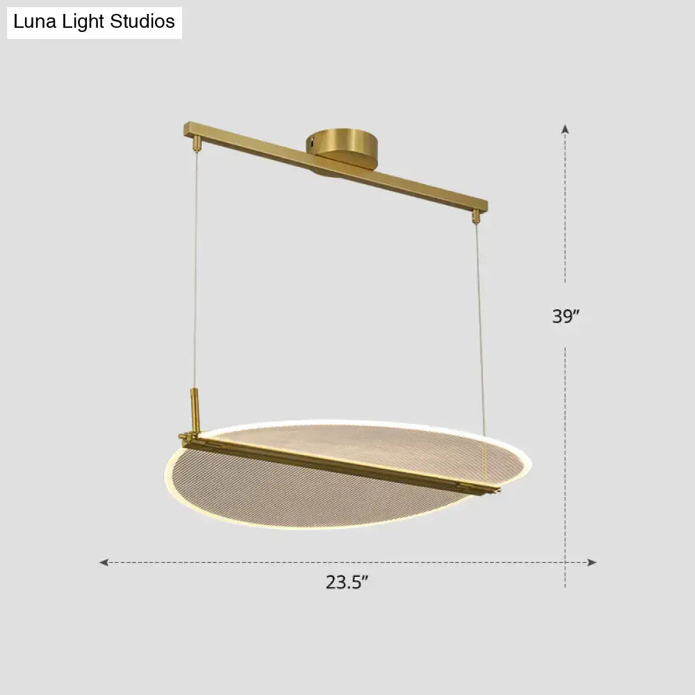 DecorBites™ Minimalistic Acrylic Dining Room Pendant Light - Folding Island Light in Gold