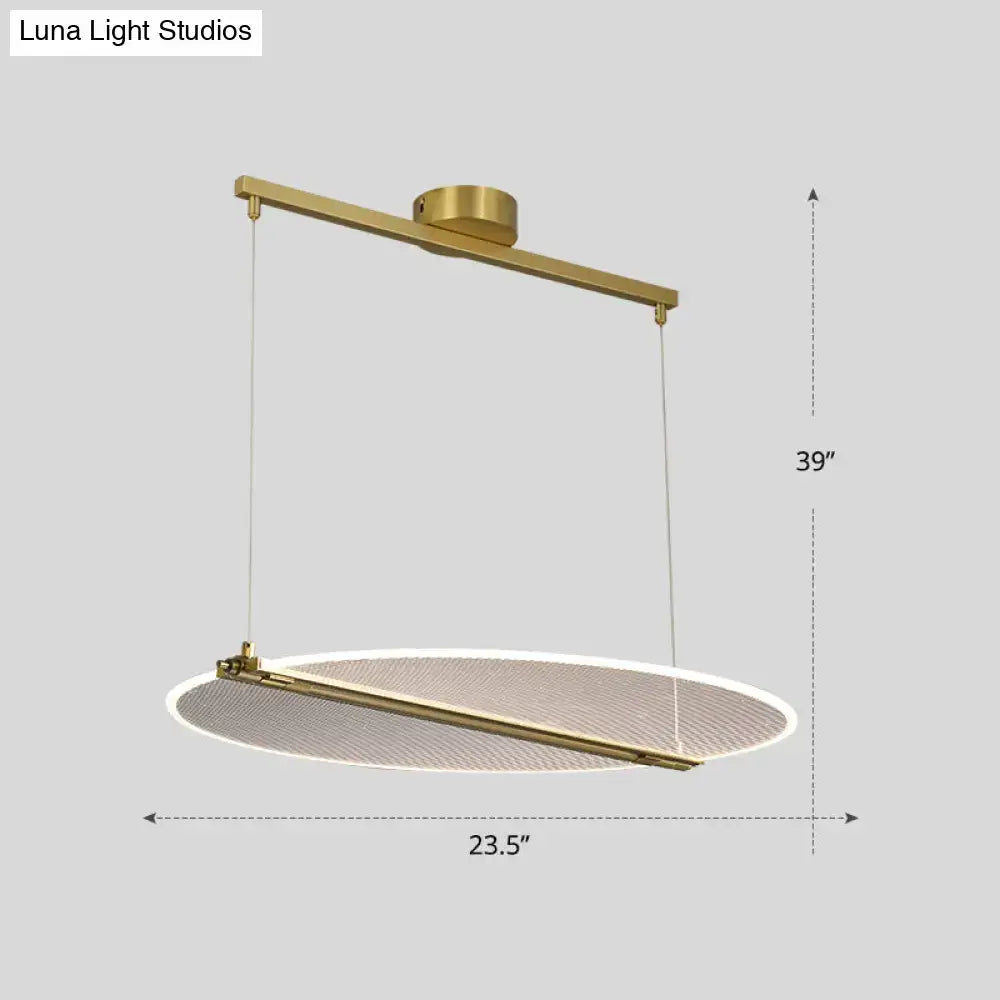DecorBites™ Minimalistic Acrylic Dining Room Pendant Light - Folding Island Light in Gold