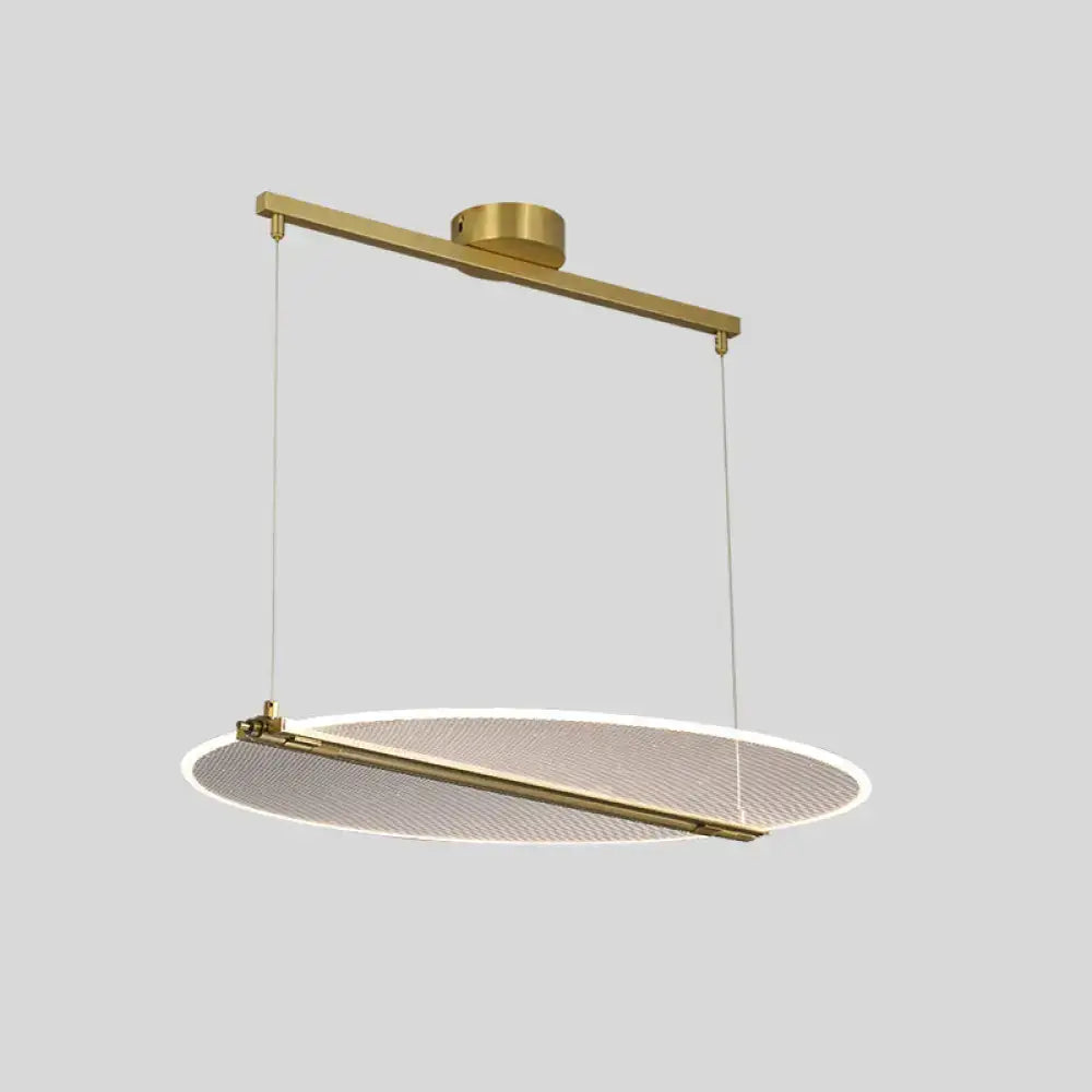 DecorBites™ Minimalistic Acrylic Dining Room Pendant Light - Folding Island Light in Gold