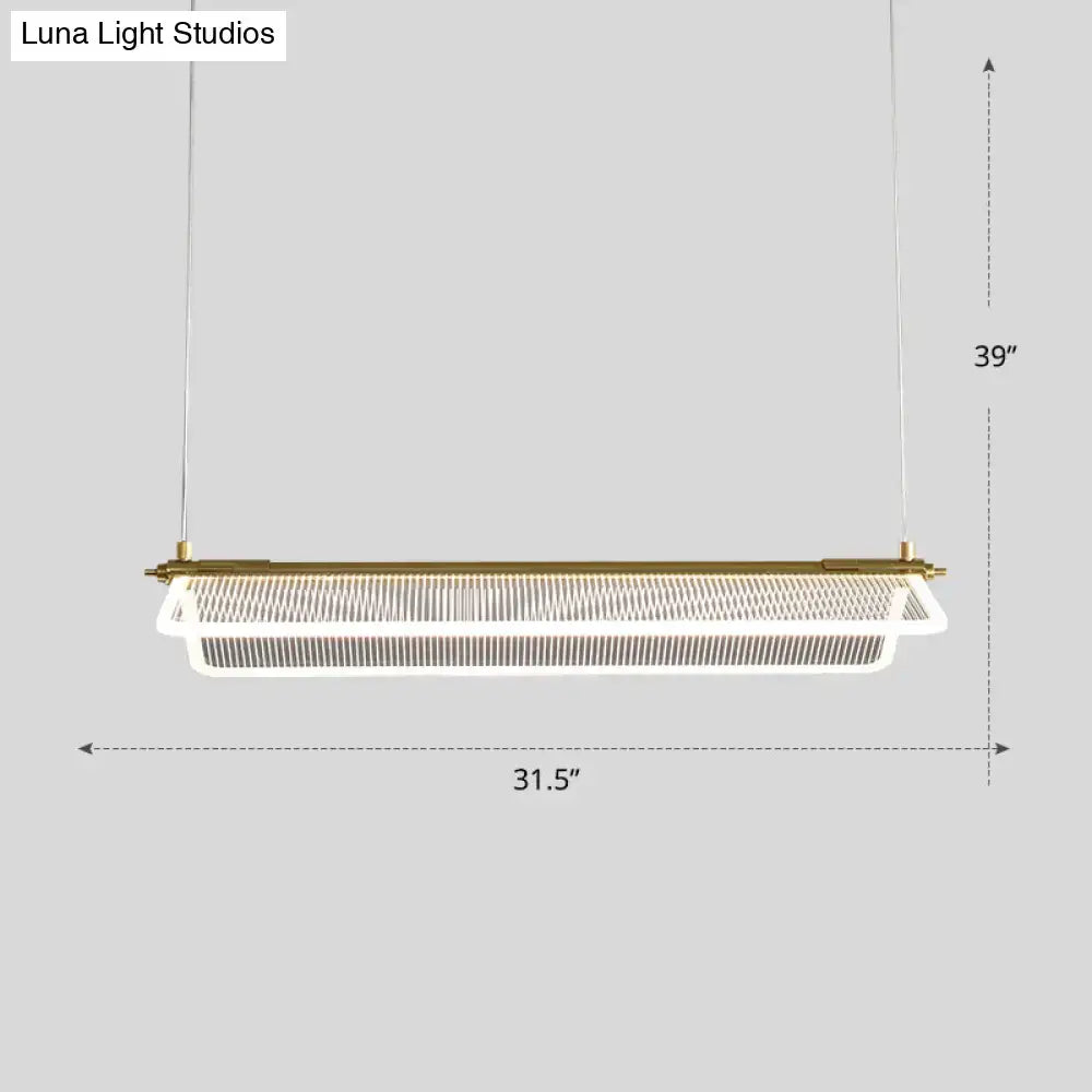 DecorBites™ Minimalistic Acrylic Dining Room Pendant Light - Folding Island Light in Gold