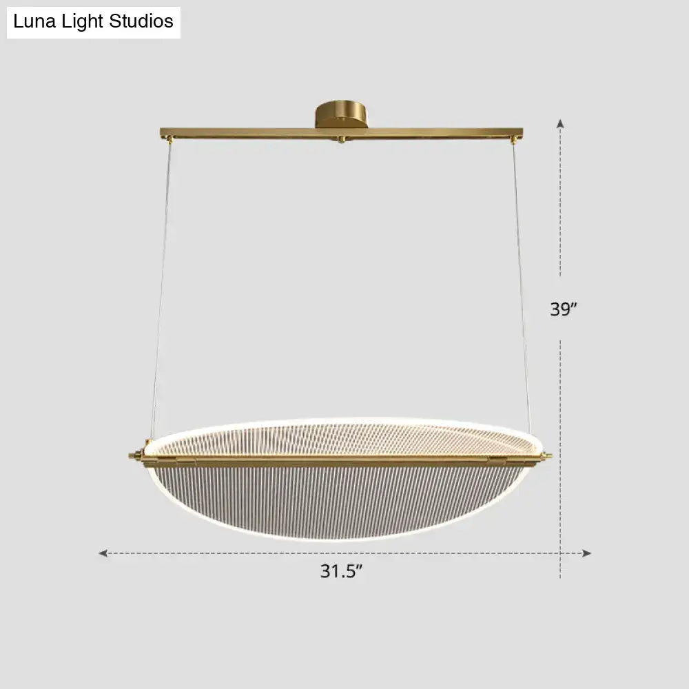 DecorBites™ Minimalistic Acrylic Dining Room Pendant Light - Folding Island Light in Gold