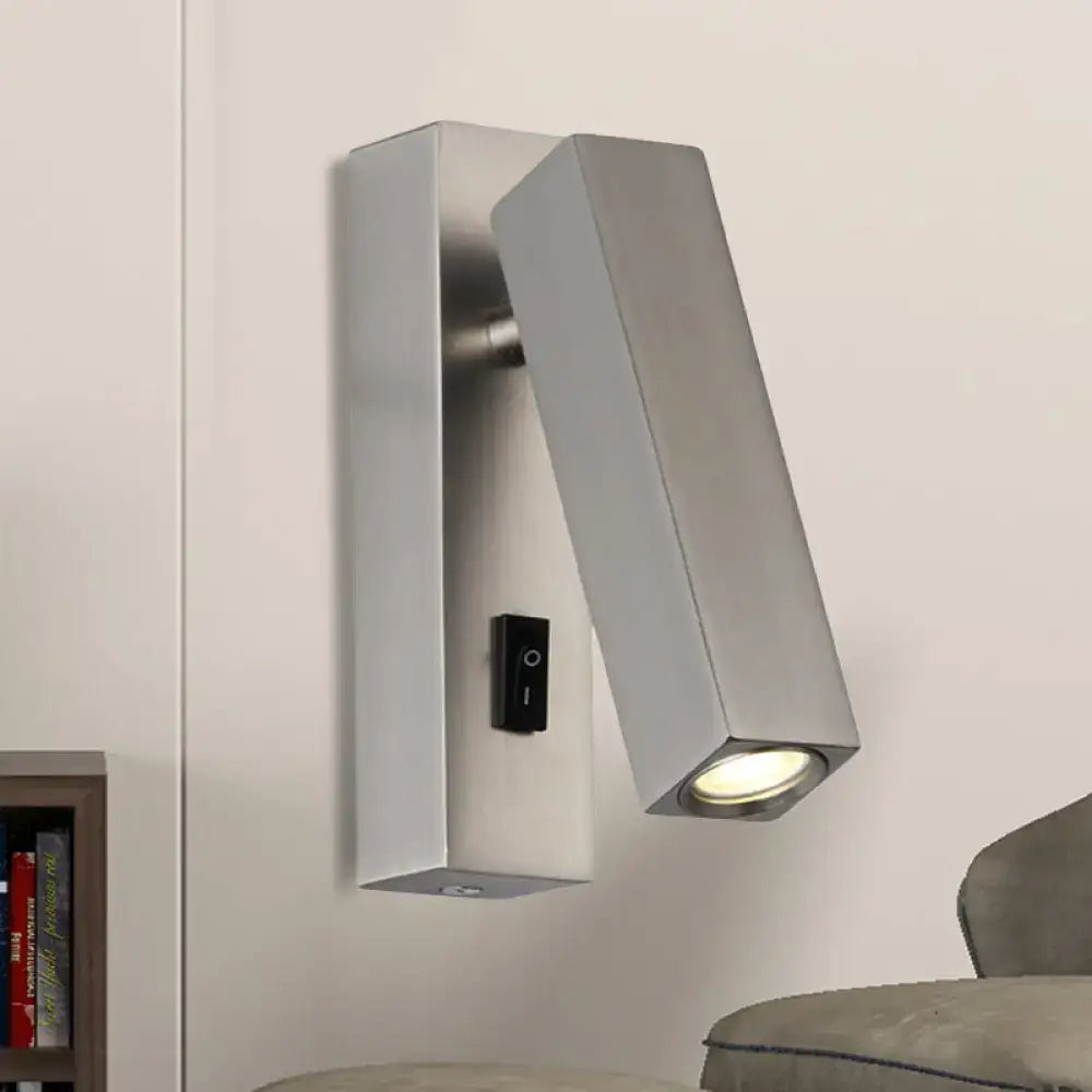 DecorBites™ Contemporary Mini LED Wall Sconce with Rotatable Metallic Design - Black/Silver/White