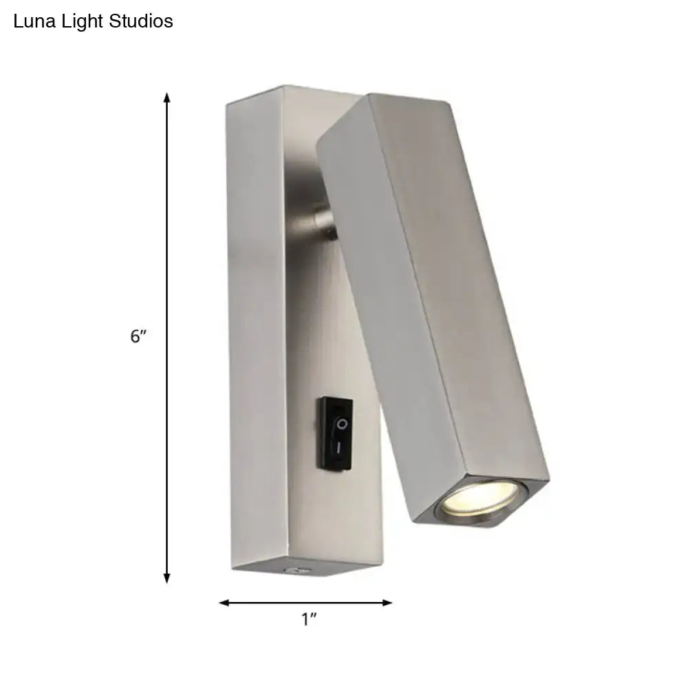 DecorBites™ Contemporary Mini LED Wall Sconce with Rotatable Metallic Design - Black/Silver/White