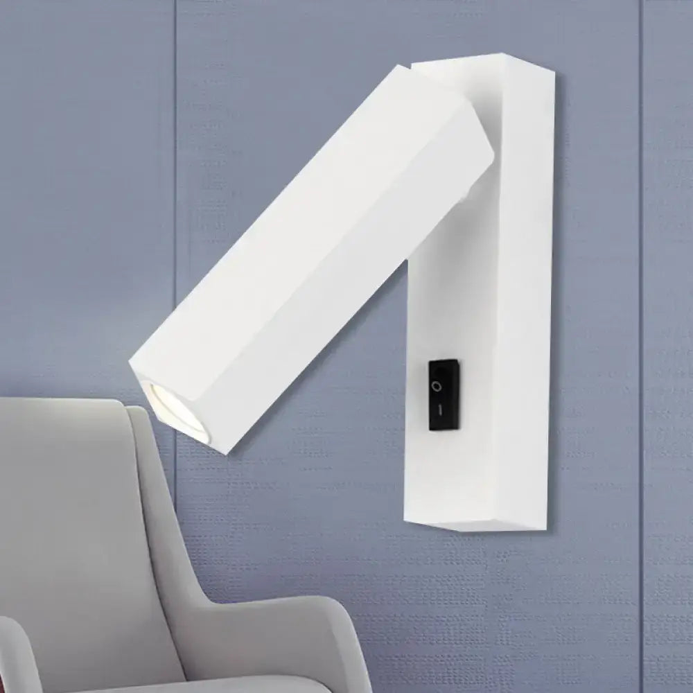 DecorBites™ Contemporary Mini LED Wall Sconce with Rotatable Metallic Design - Black/Silver/White