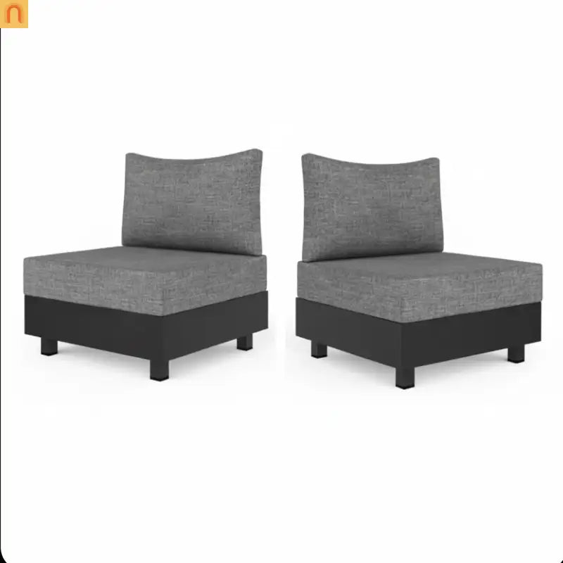 Outdoor Sectional Set Aluminum Gray 5 Piece Modular Olefin Cushions