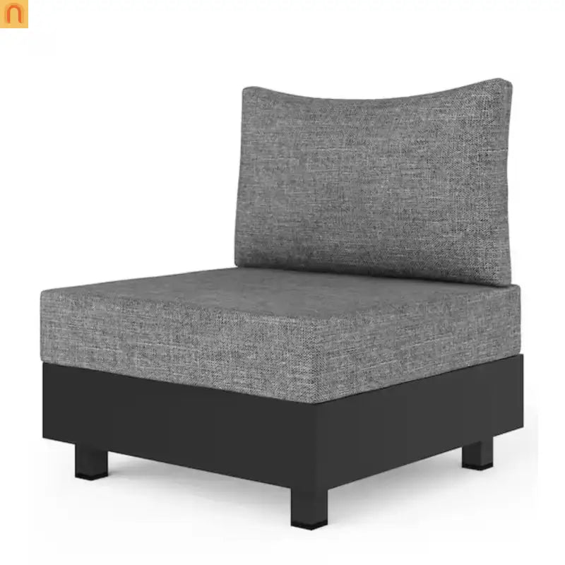 Outdoor Sectional Set Aluminum Gray 5 Piece Modular Olefin Cushions