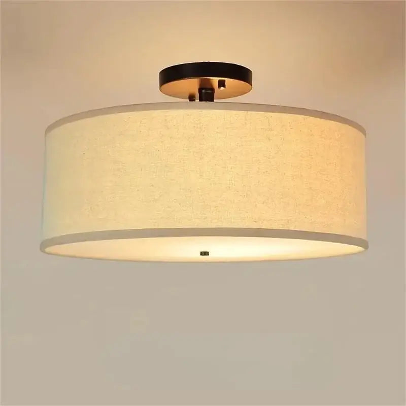 DecorBites™ Country Fabric LED Ceiling Light, Modern Wrought Iron Chandelier for Dining Room
