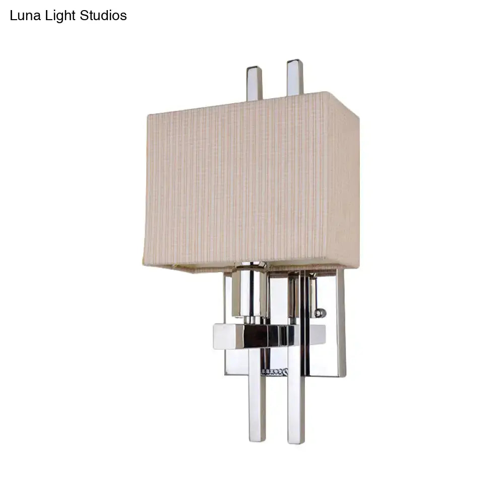Modern beige ribbed fabric wall sconce bedroom light e12 e14 110v-120v
