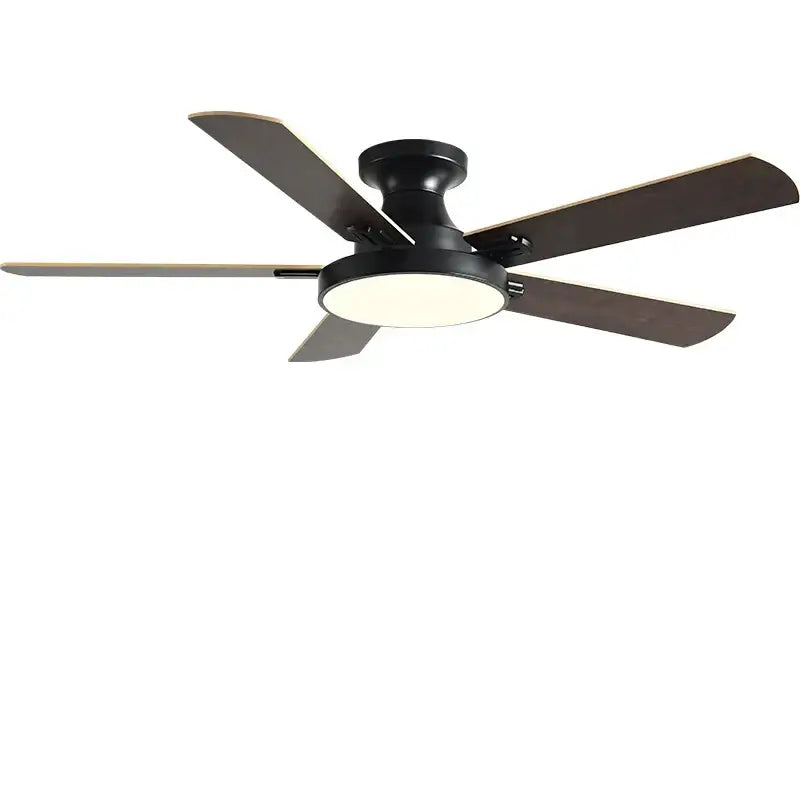 Modern black and wood ceiling fan light living room chandelier
