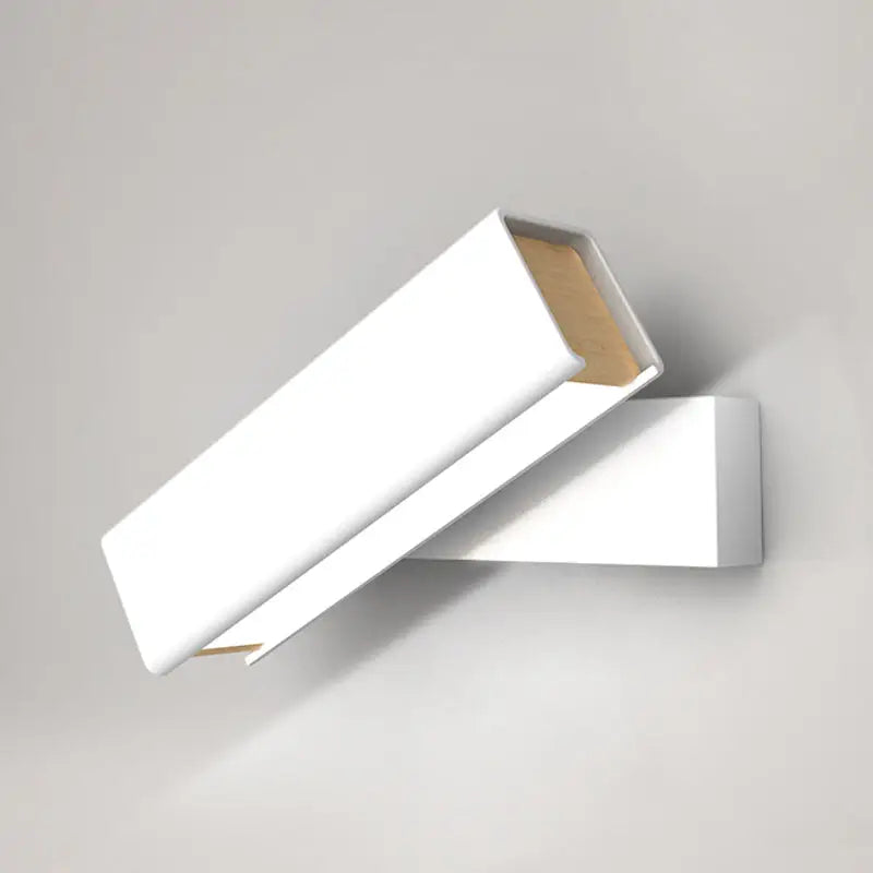 Modern black and wood rotatable led sconce lamp for bedroom