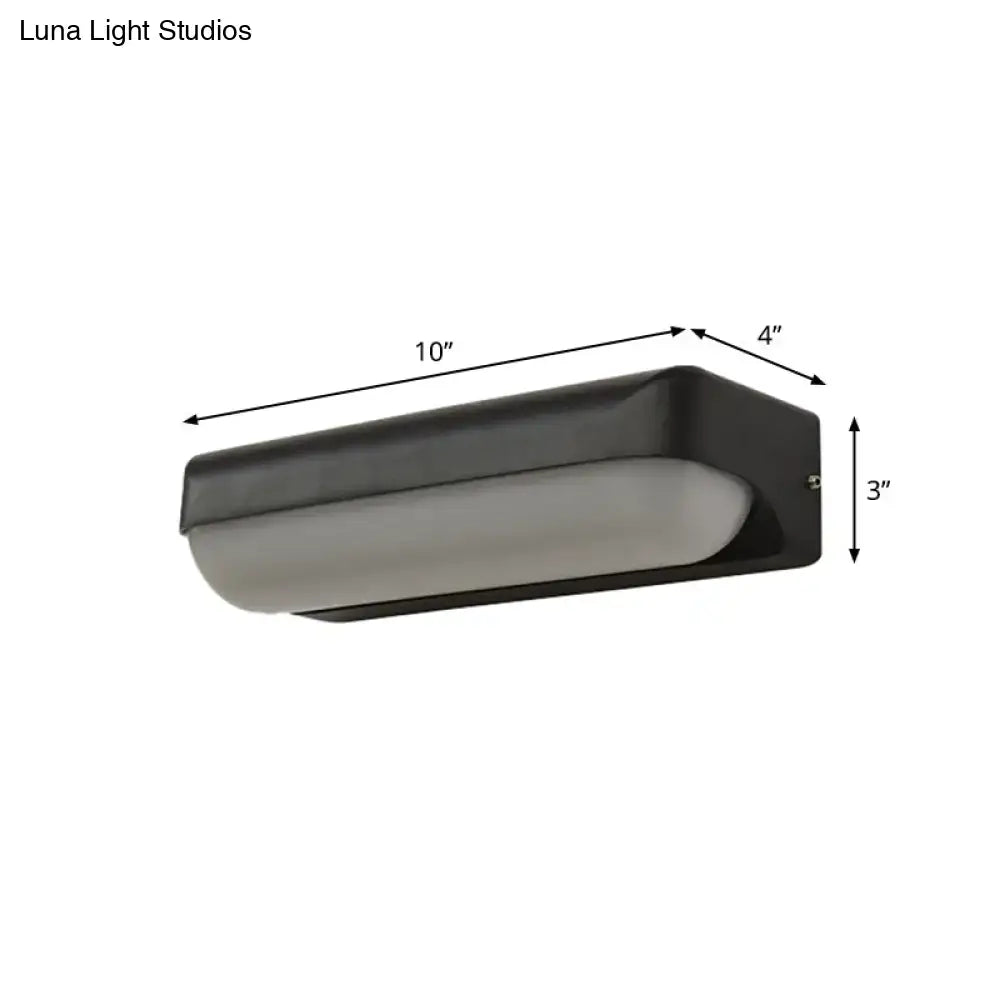 Modern black capsule flush wall sconce – bedroom led light