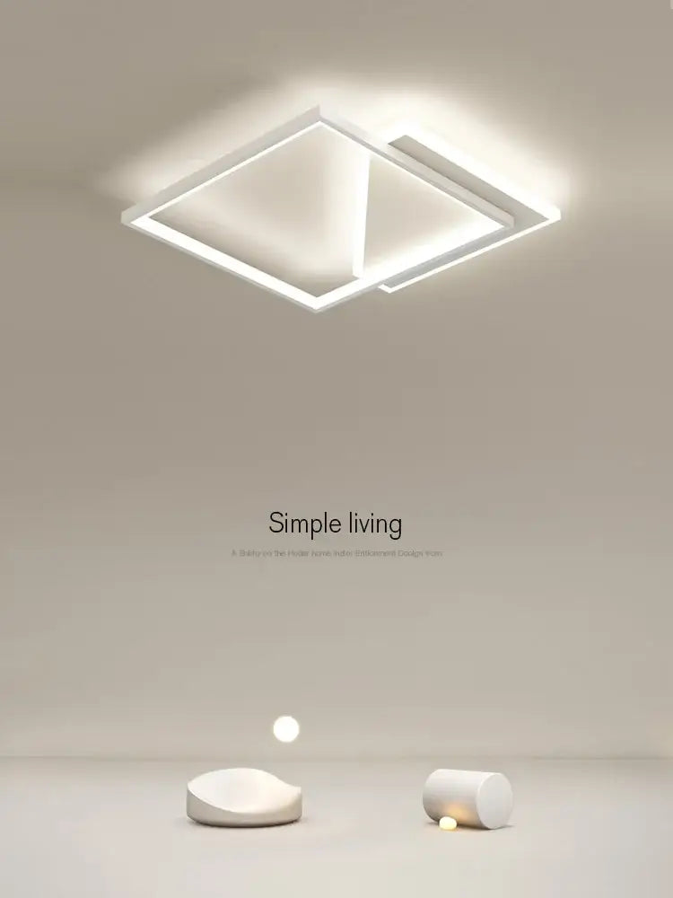 Modern black geometric led ceiling lamp for bedroom