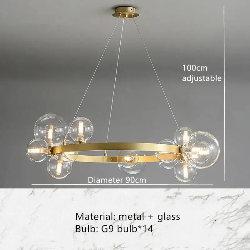 DecorBites™ Clear Glass Bubble Chandelier LED Hanglamp G9 Loft Deco Lighting