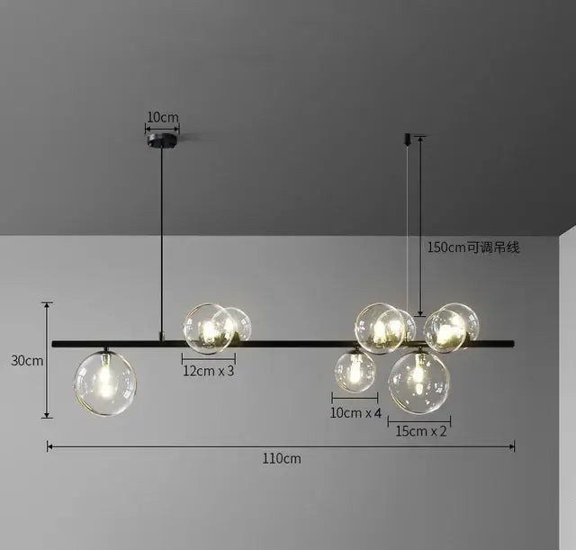 DecorBites™ Clear Glass Bubble Chandelier LED Hanglamp G9 Loft Deco Lighting