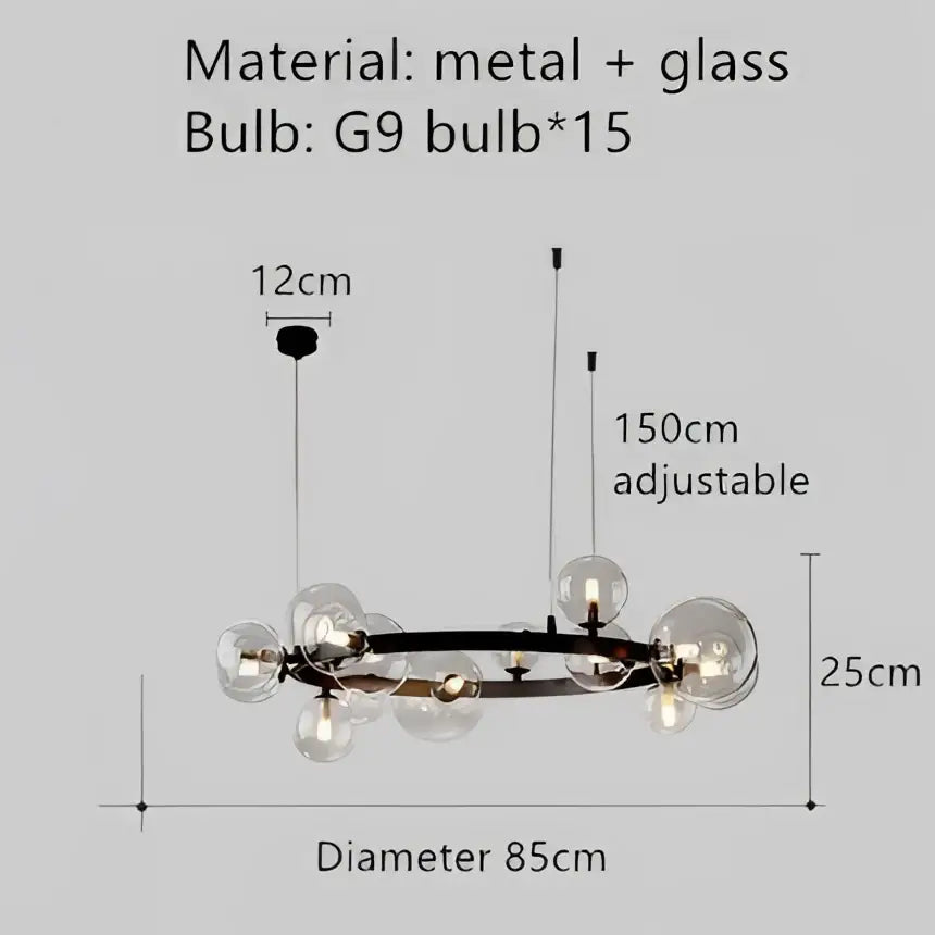 DecorBites™ Clear Glass Bubble Chandelier LED Hanglamp G9 Loft Deco Lighting