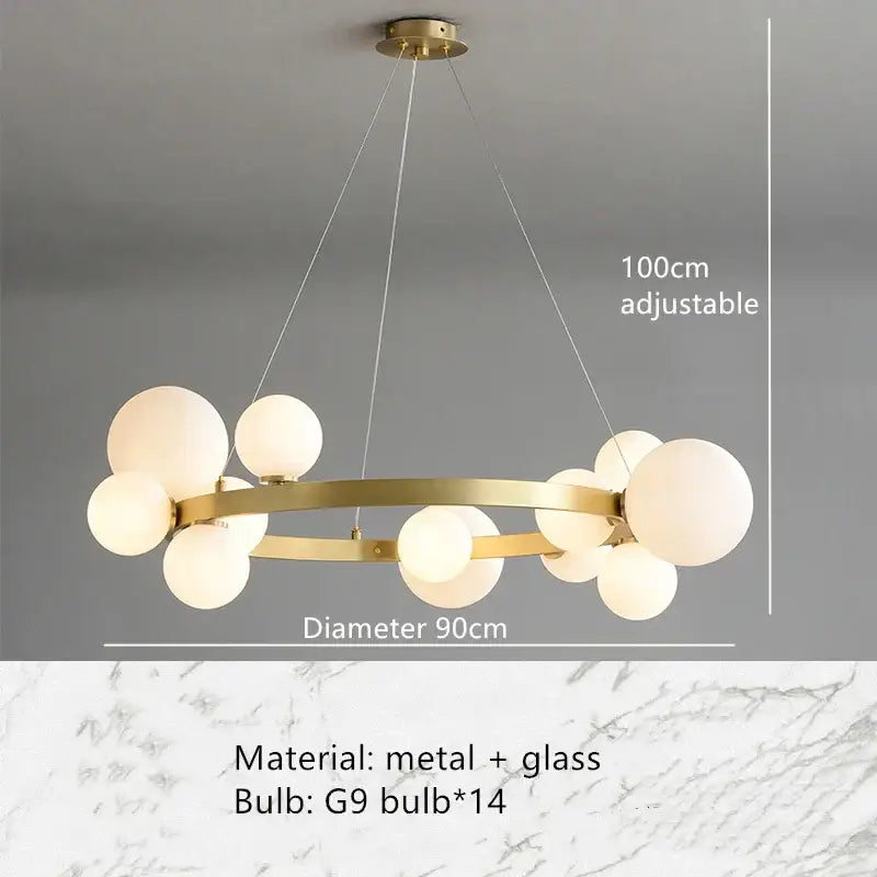 DecorBites™ Clear Glass Bubble Chandelier LED Hanglamp G9 Loft Deco Lighting