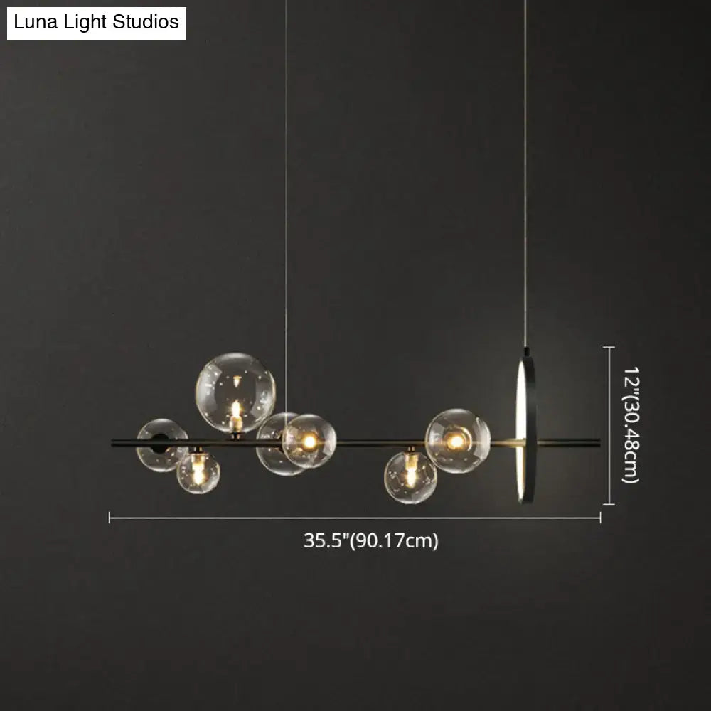 DecorBites™ Contemporary Black Glass Pendant Lighting for Dining Table - Island Ceiling Light