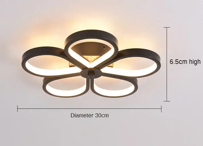 Modern black & gold acrylic flower twisted ceiling lamp living room