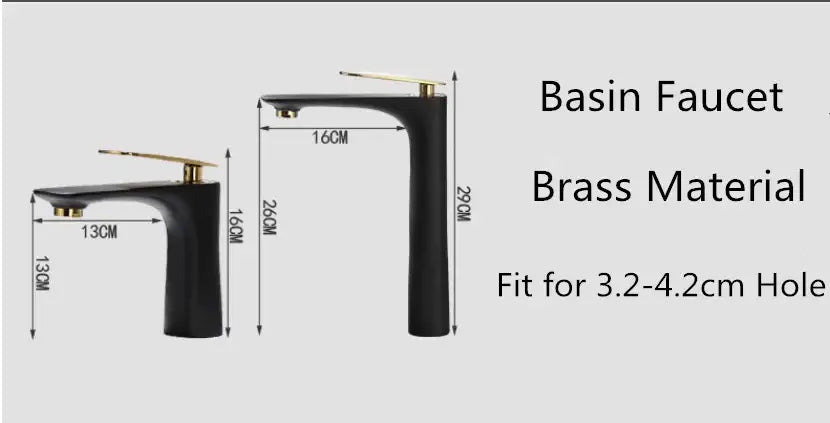Modern black & gold basin faucet bathroom sink mixer tap