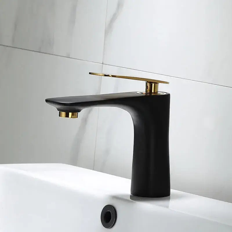 Modern black & gold basin faucet bathroom sink mixer tap