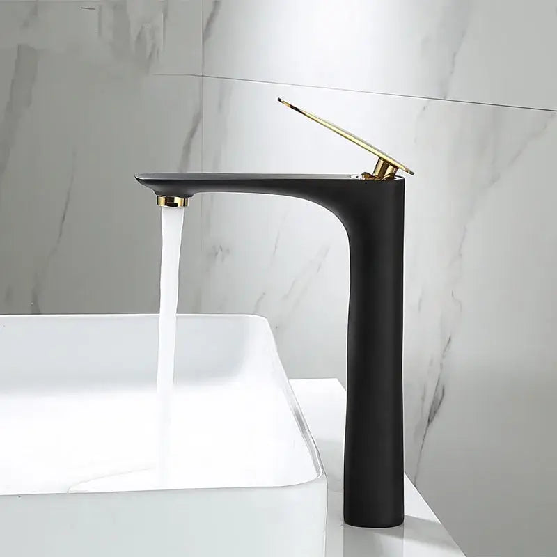 Modern black & gold basin faucet bathroom sink mixer tap