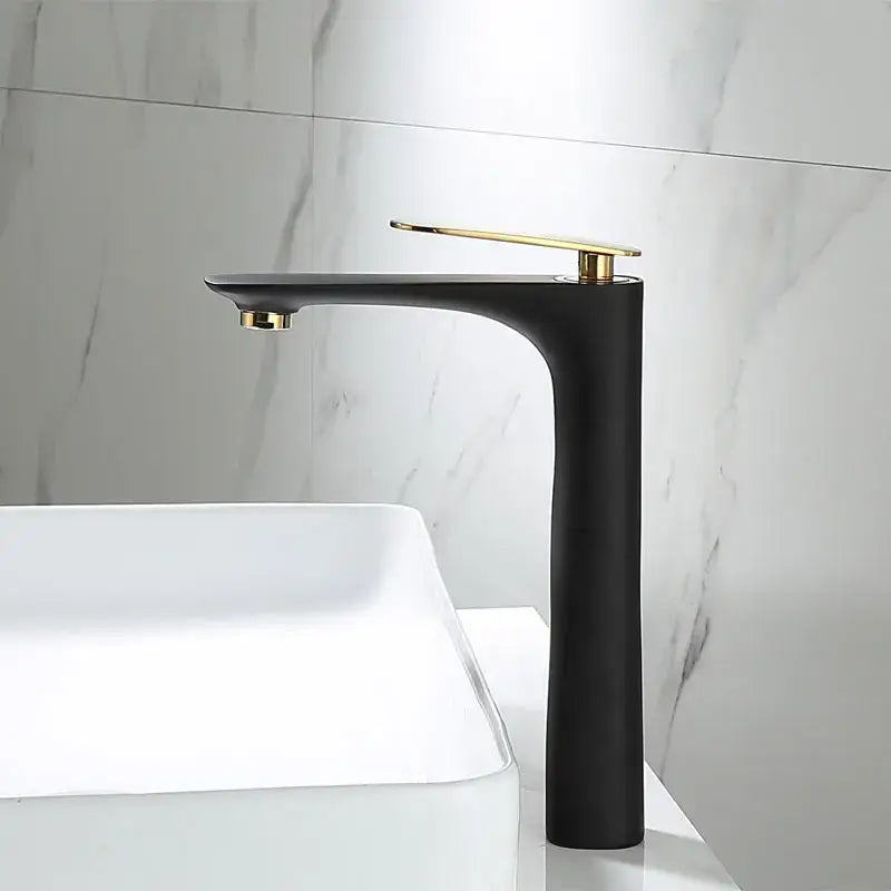 Modern black & gold basin faucet bathroom sink mixer tap