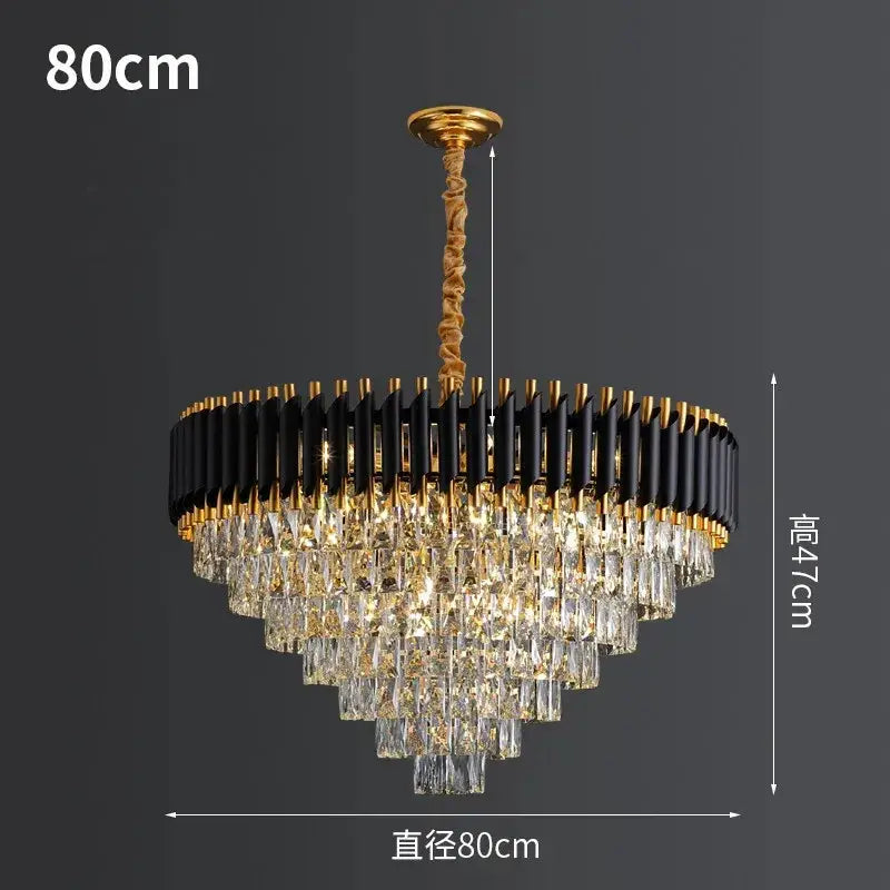 DecorBites™ Crystal LED Pendant Chandelier for Modern Living Spaces