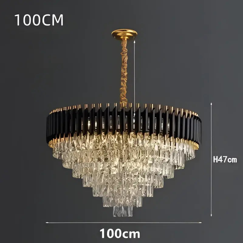 DecorBites™ Crystal LED Pendant Chandelier for Modern Living Spaces