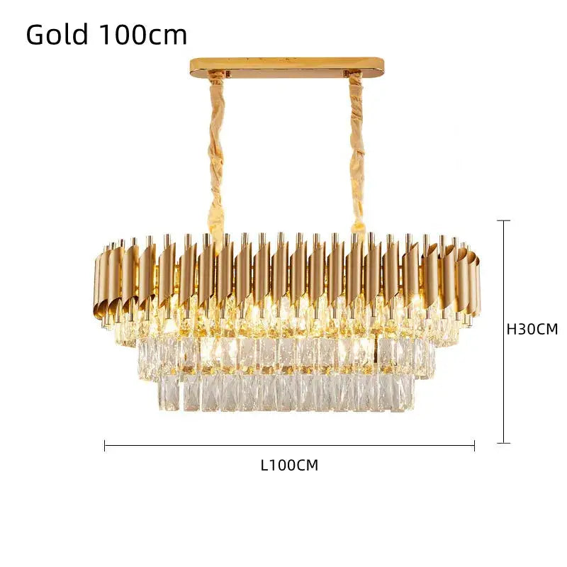 DecorBites™ Crystal LED Pendant Chandelier for Modern Living Spaces
