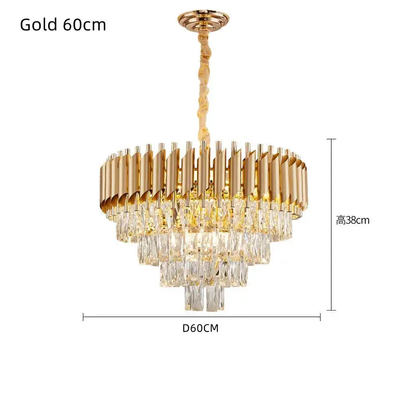 DecorBites™ Crystal LED Pendant Chandelier for Modern Living Spaces