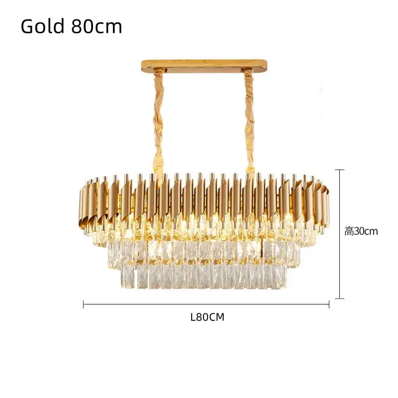 DecorBites™ Crystal LED Pendant Chandelier for Modern Living Spaces